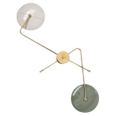 Spider Wall Light, 2 Arms, Brass and Lacquer, Stilnovo Style, Customizable
