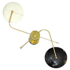 Spider Wall Light, Two arms, Brass and Lacquered Aluminum