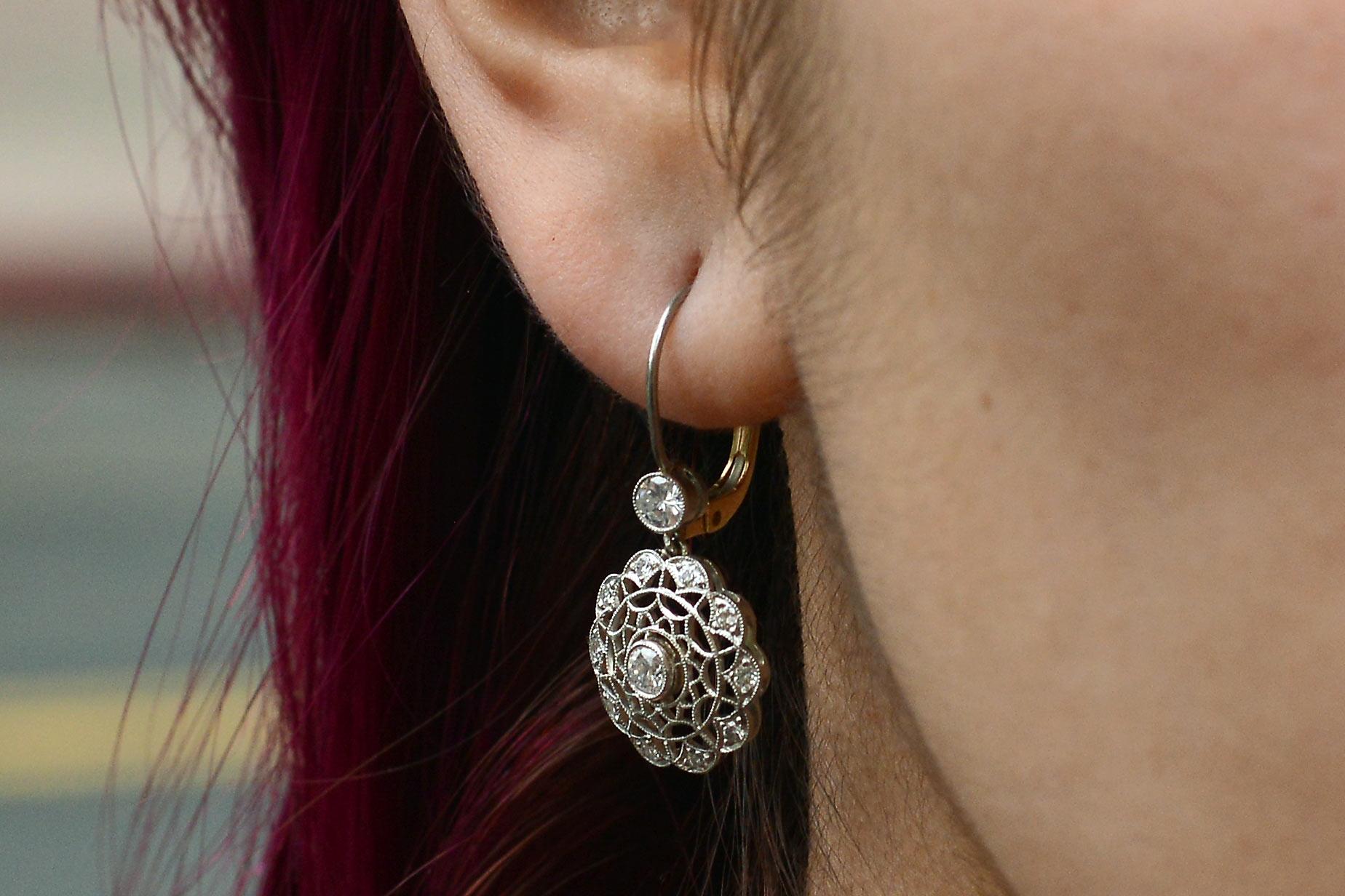 diamond filigree earrings