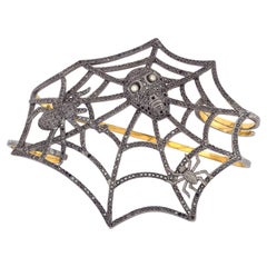 Spider Web with Skull & Spider Concept in Pave Diamonds Four Finger Ring