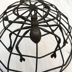 Spider Web Wrought Iron Ceiling Light 20th Century Italian Circular Sconce