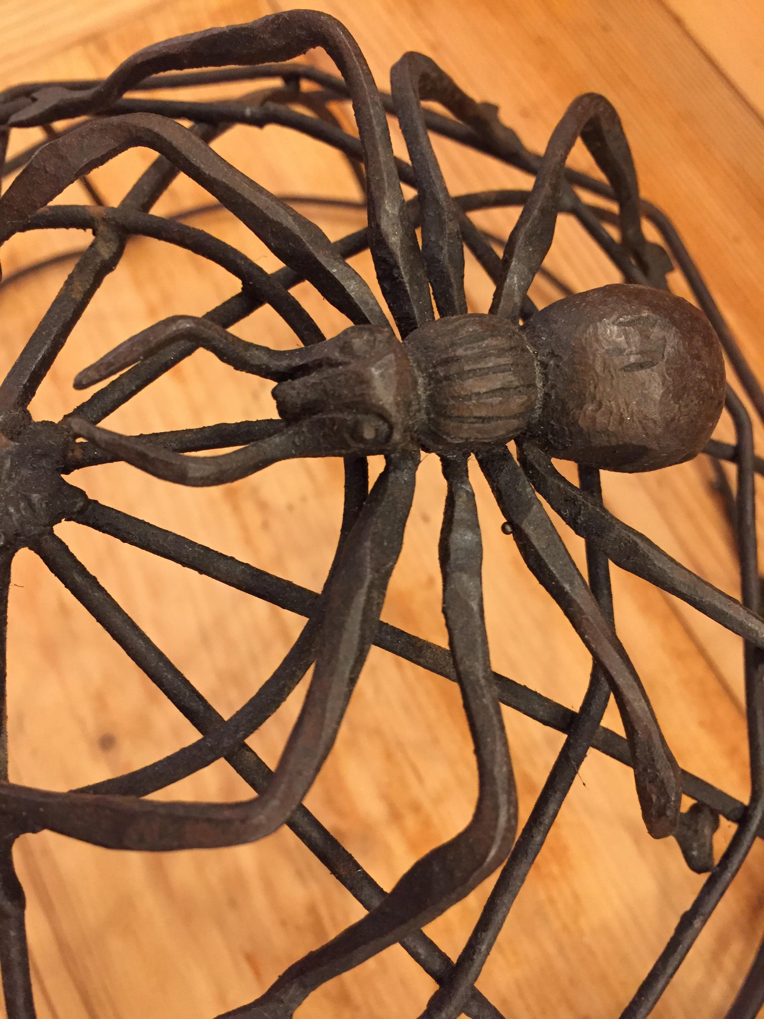 Spider Web Wrought Iron Ceiling Light 20th Century Italian Circular Sconce 3