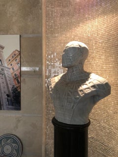 Spiderman Bust Sculpture in Carrara Marble