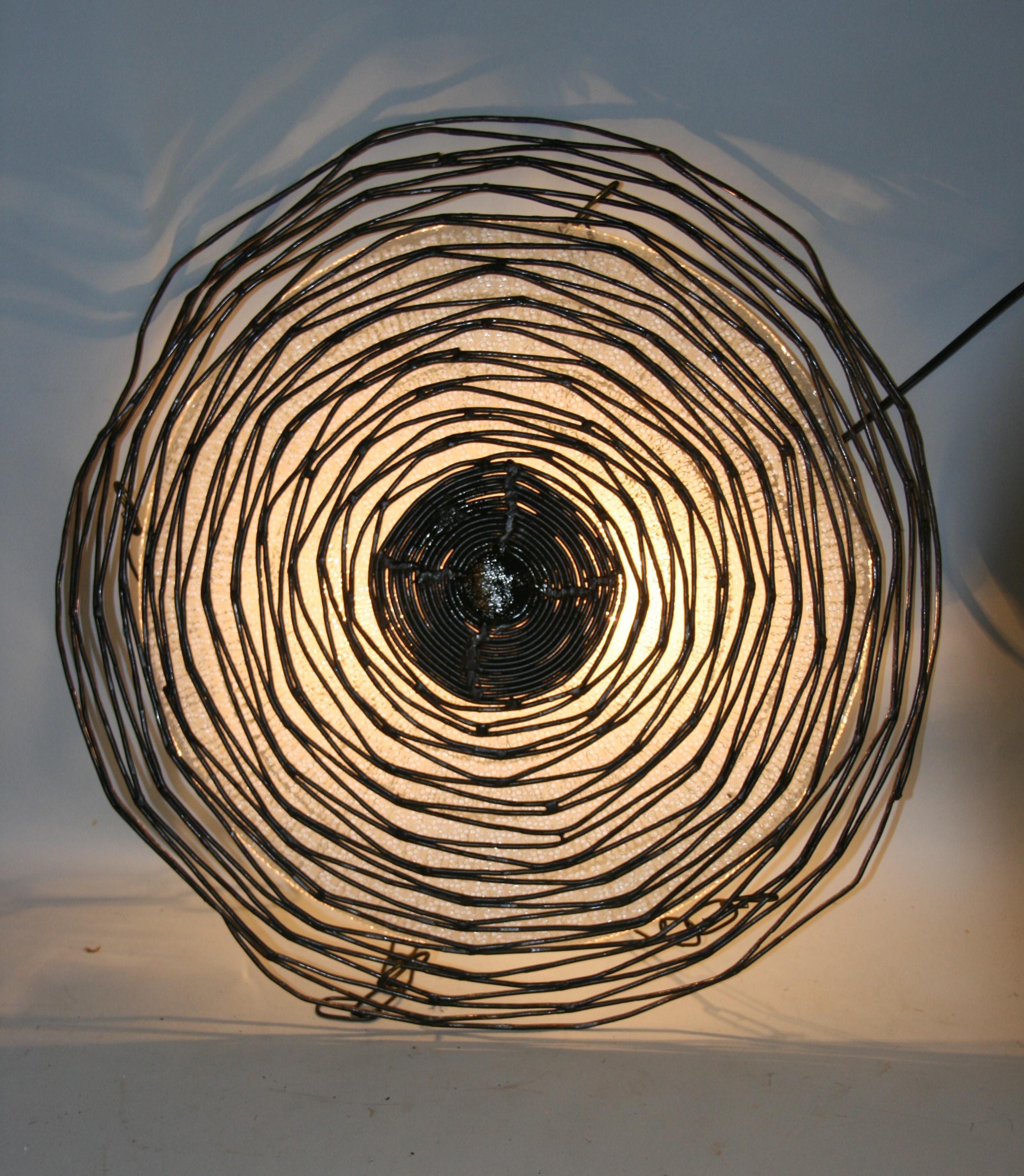 Spiders Web Metal and Glass Pendant Light For Sale 3