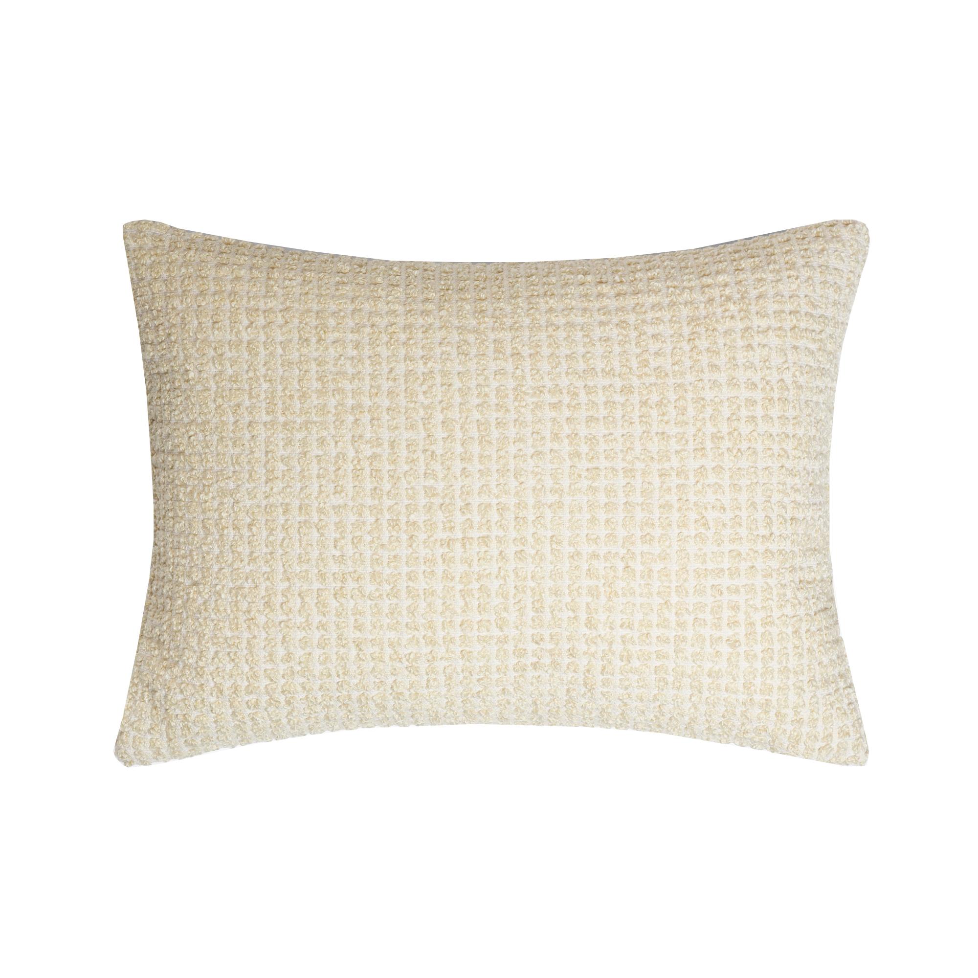 Hand-Crafted Spiga Herringbone Cushion White For Sale