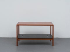 “Spigolino 3” Cherry Side Table with Removable Tray by Vico Magistretti for Flou