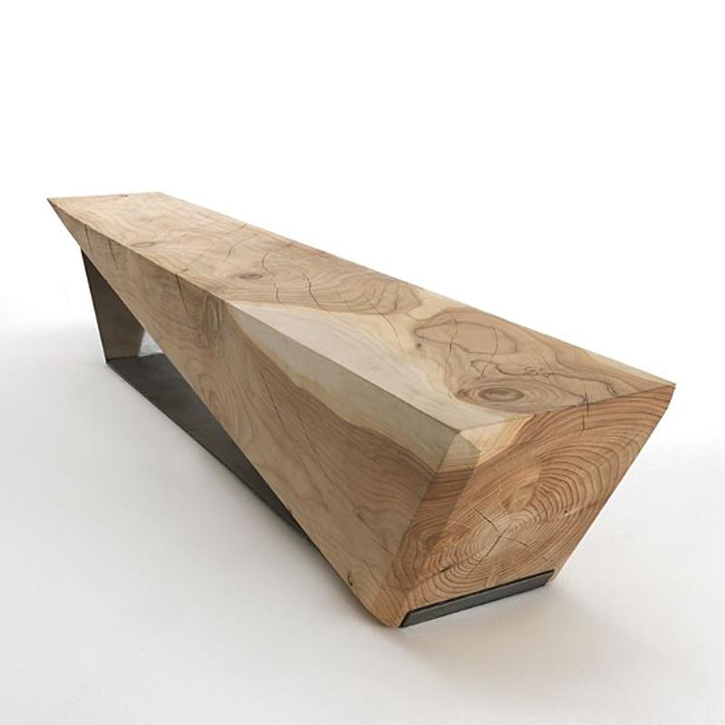 wood block bench