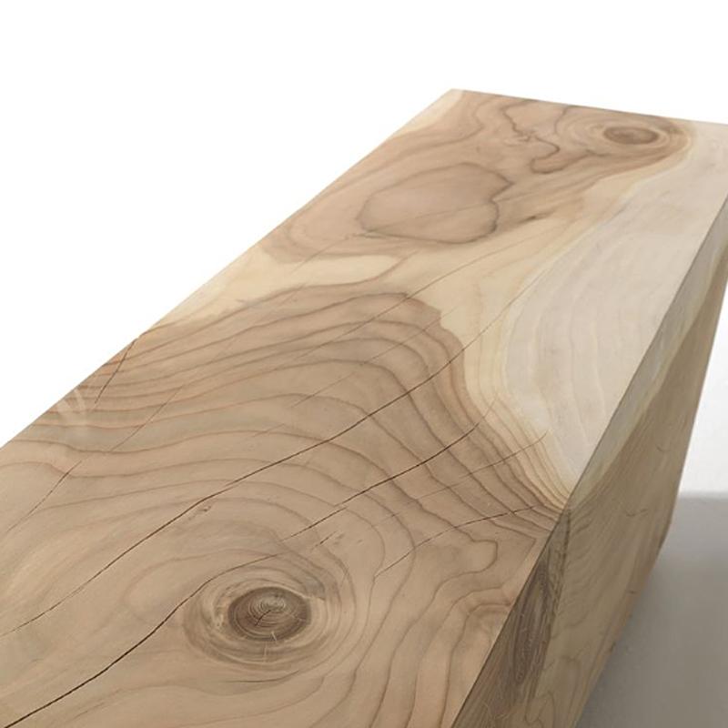 Italian Spike Bench in Solid Cedar Wood For Sale