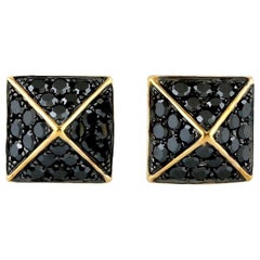 Orecchini a perno con diamante nero Spike 18 carati