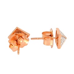 Spike Diamond 18 Karat Gold Stud Earrings