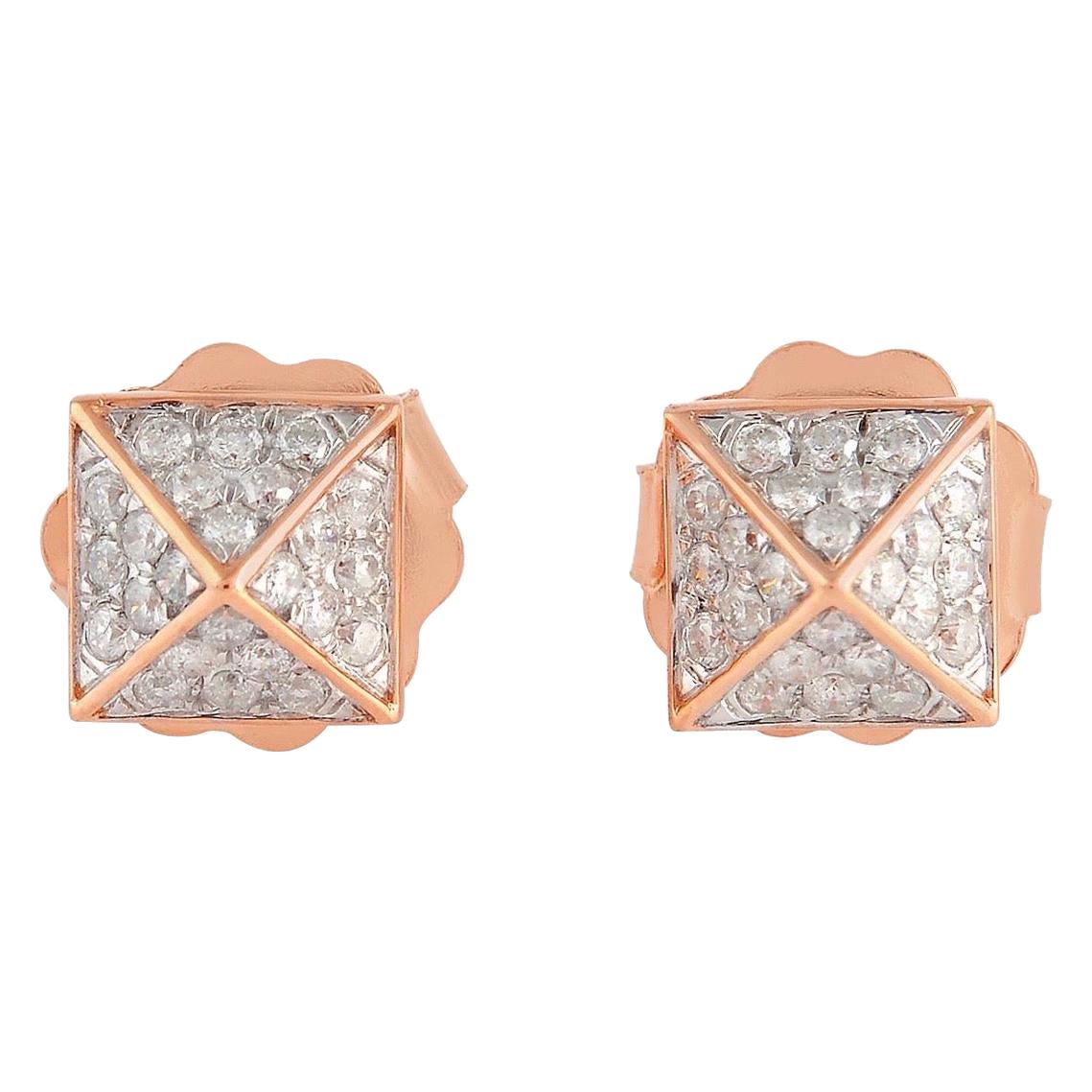 Spike Diamond 18 Karat Gold Stud Earrings