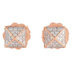 Spike Diamond 18 Karat Gold Stud Earrings