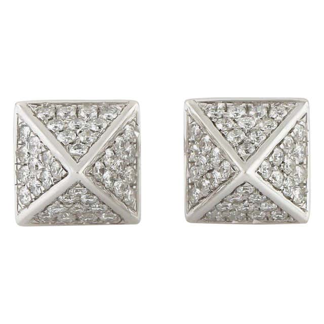 Fancy Diamond 18 Karat Gold Spike Stud Earrings For Sale at 1stDibs ...
