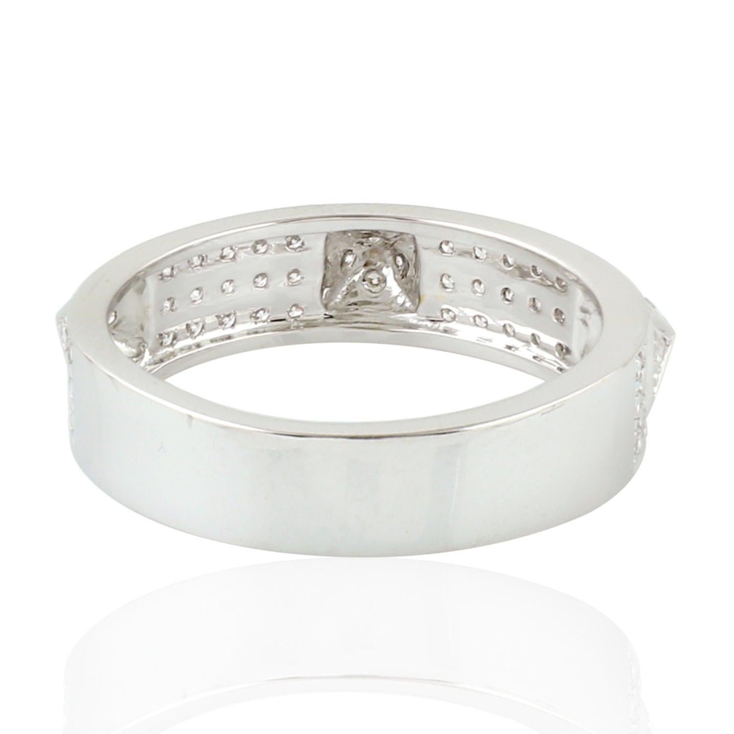 For Sale:  Spike Diamond 18 Karat White Gold Ring 3