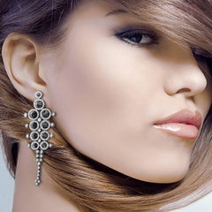 Spike Earring with White & Black Diamonds