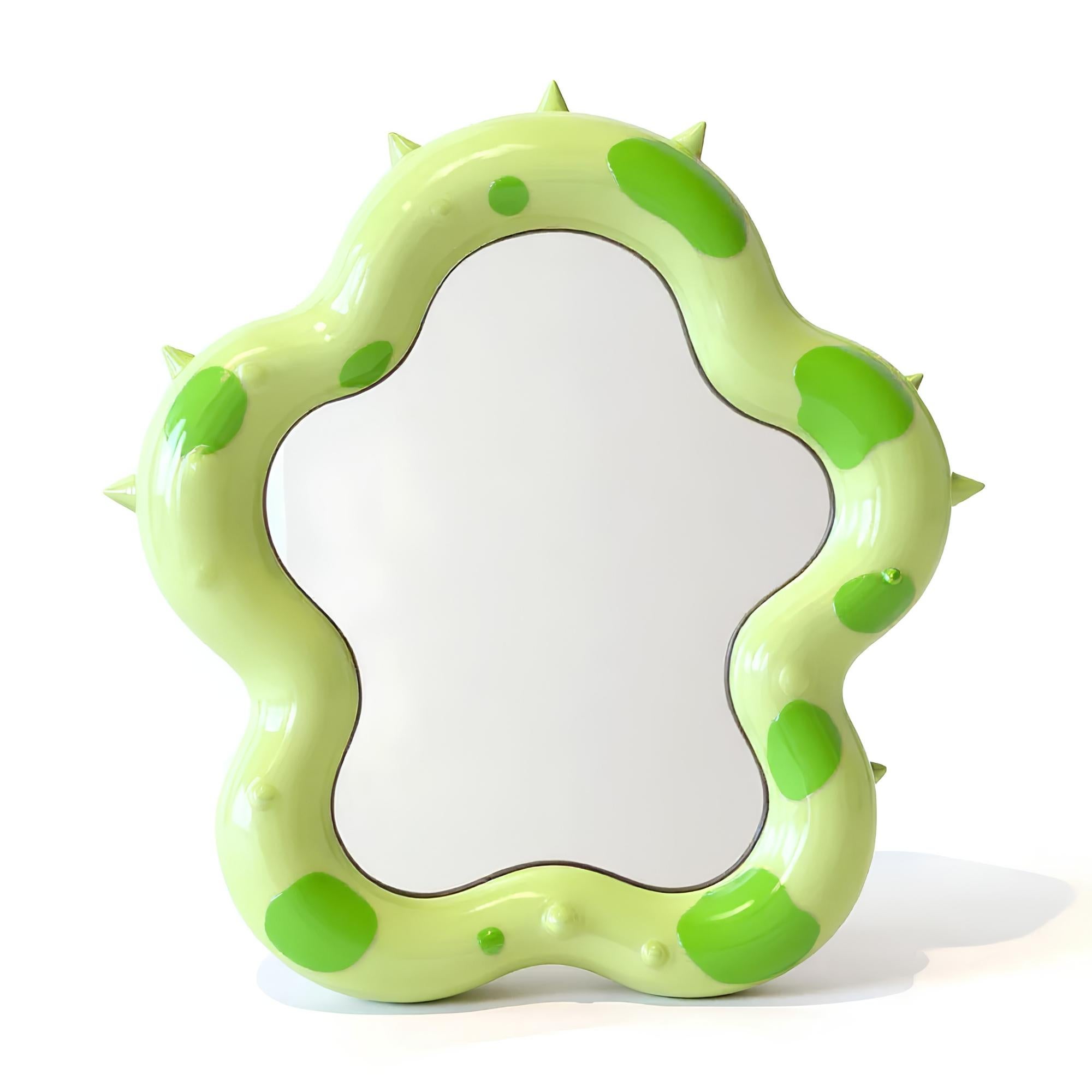 Spike Green Mirror, Modern Contemporary Design, Made in Canada For Sale