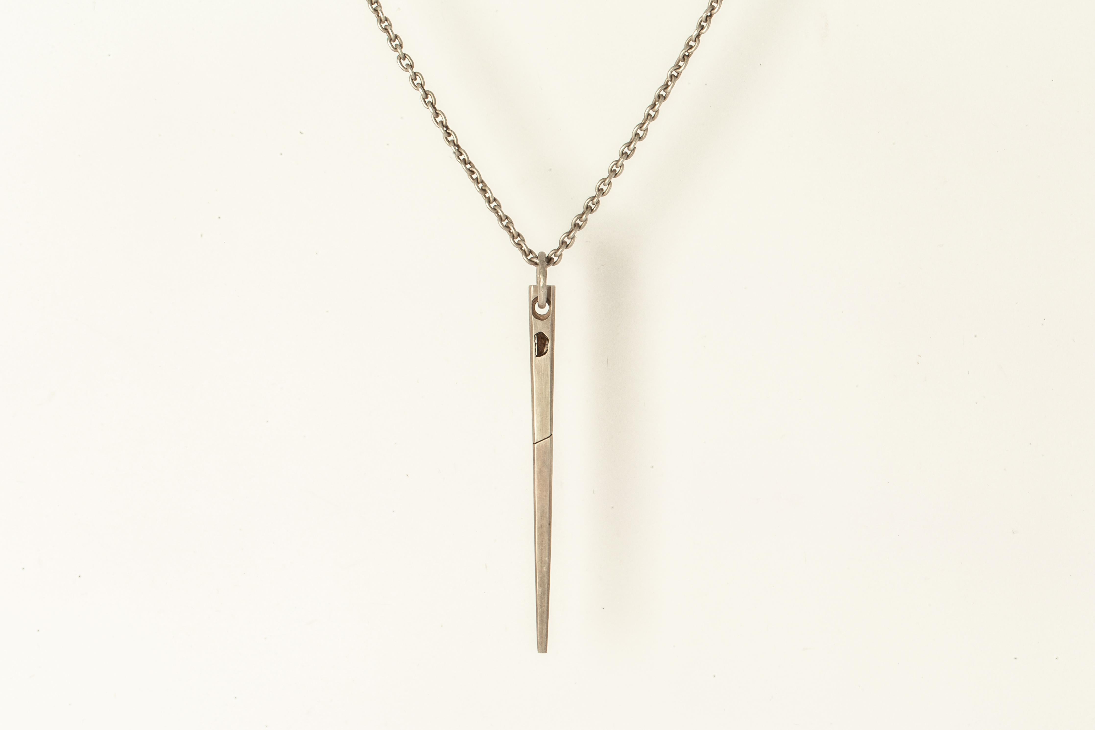 Rough Cut Spike Necklace (0.15 CT, Diamond Slab, DA+DIA) For Sale