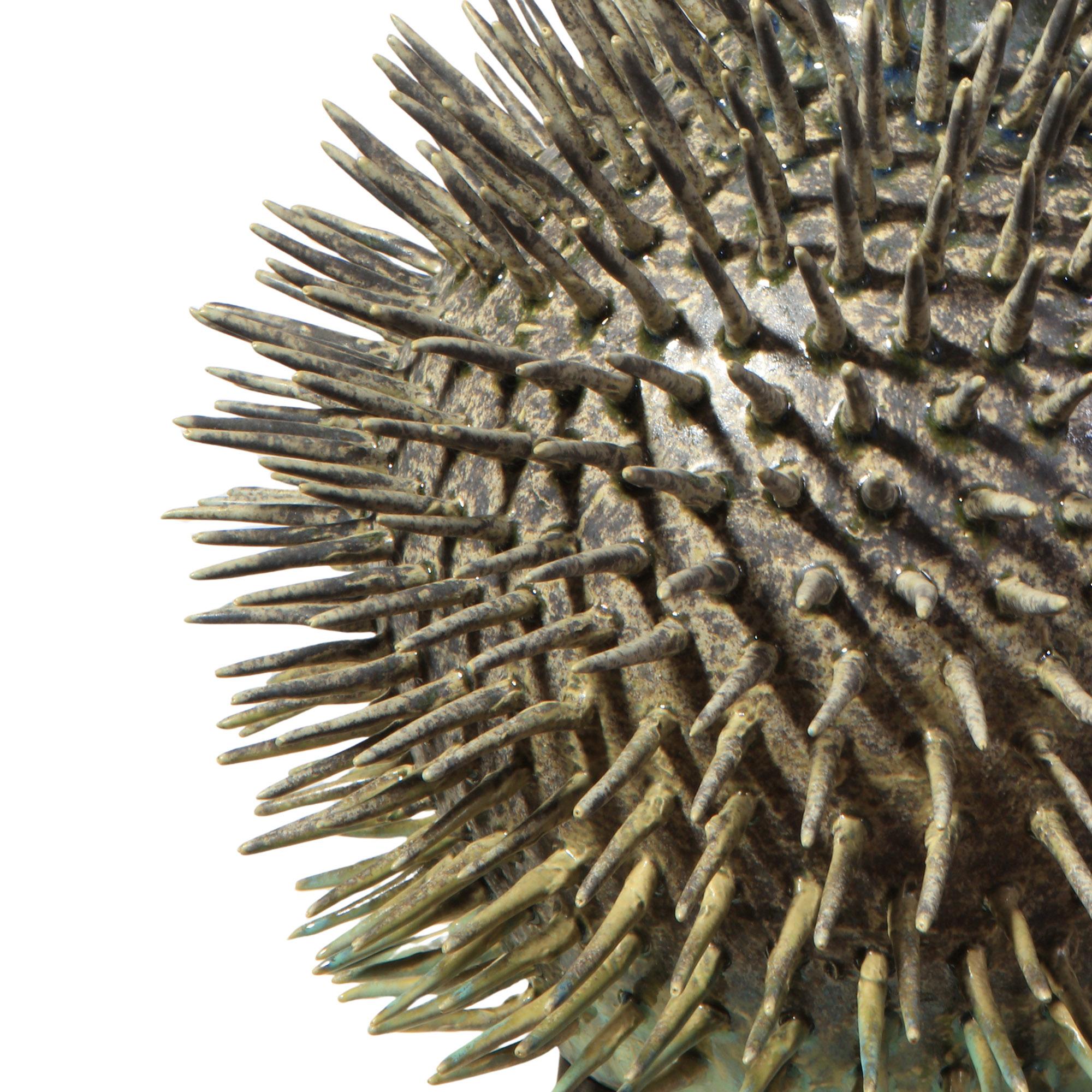 Spiked Porcelain Table Lamp (smaller) – Green Mottled Glaze In New Condition For Sale In London, by appointment only