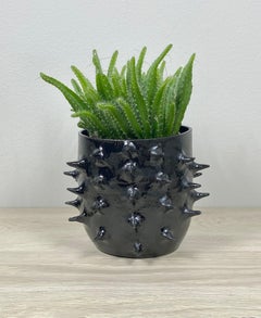 Spiky Ceramic Planter/Bowl with Metallic Glaze