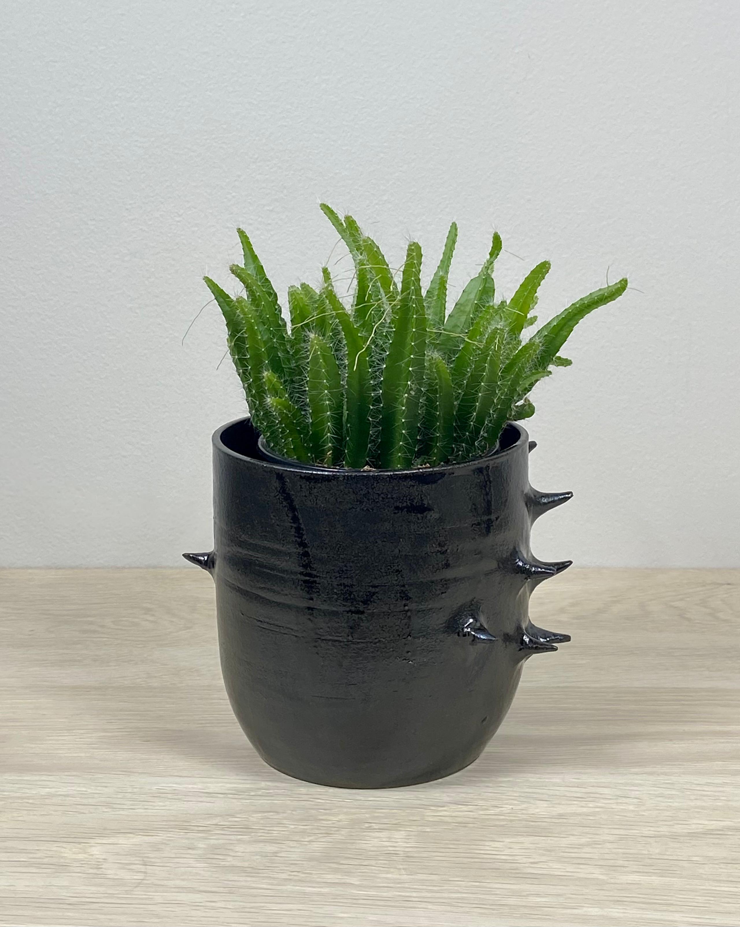 Spiky Ceramic Planter/Bowl with Metallic Glaze In New Condition For Sale In Norwalk, CT