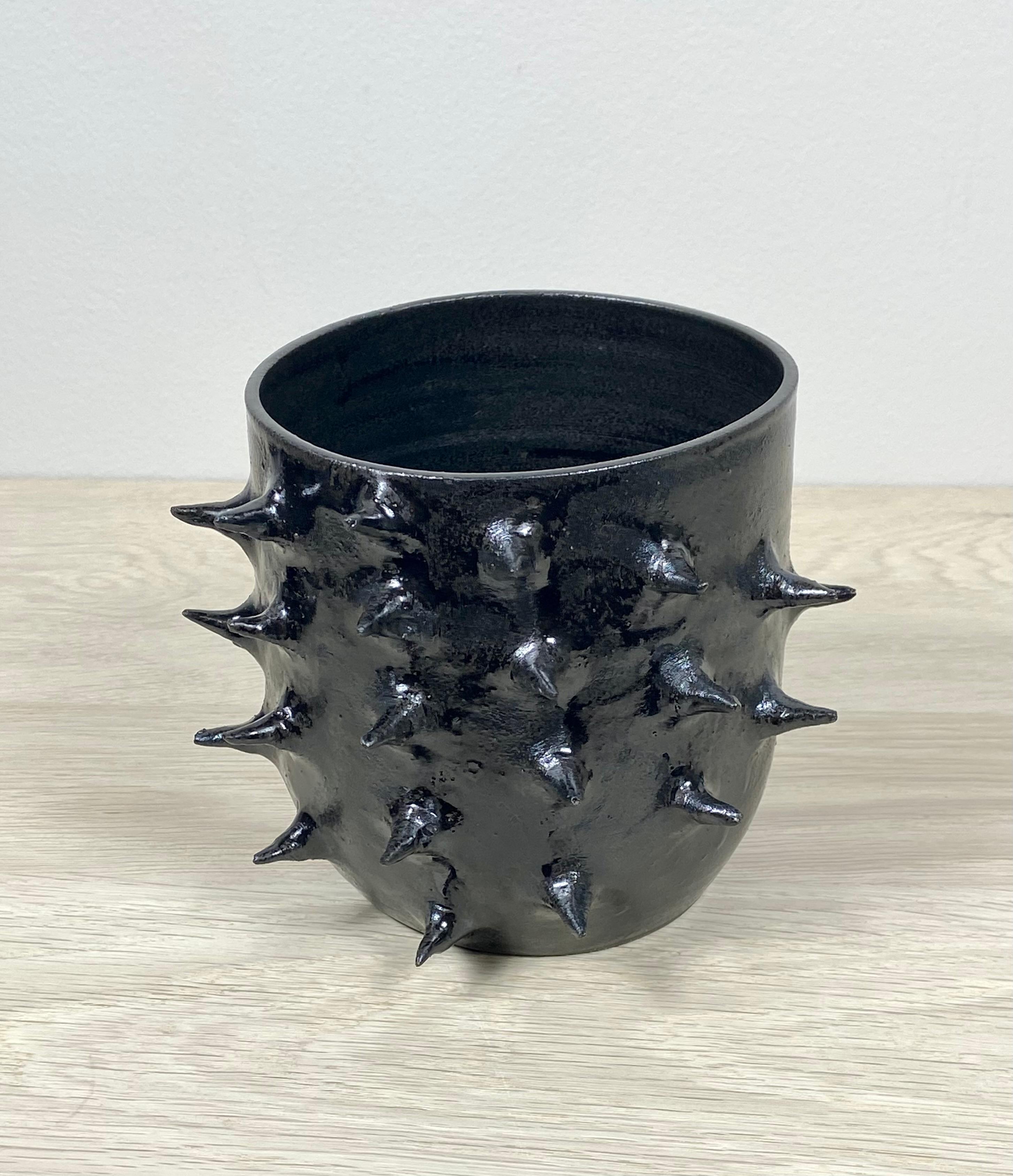 Spiky Ceramic Planter/Bowl with Metallic Glaze For Sale 2