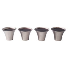 Spill Nickel-Plated Brass Cups , Set of Four