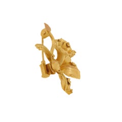 Broche fleur de lys en or jaune