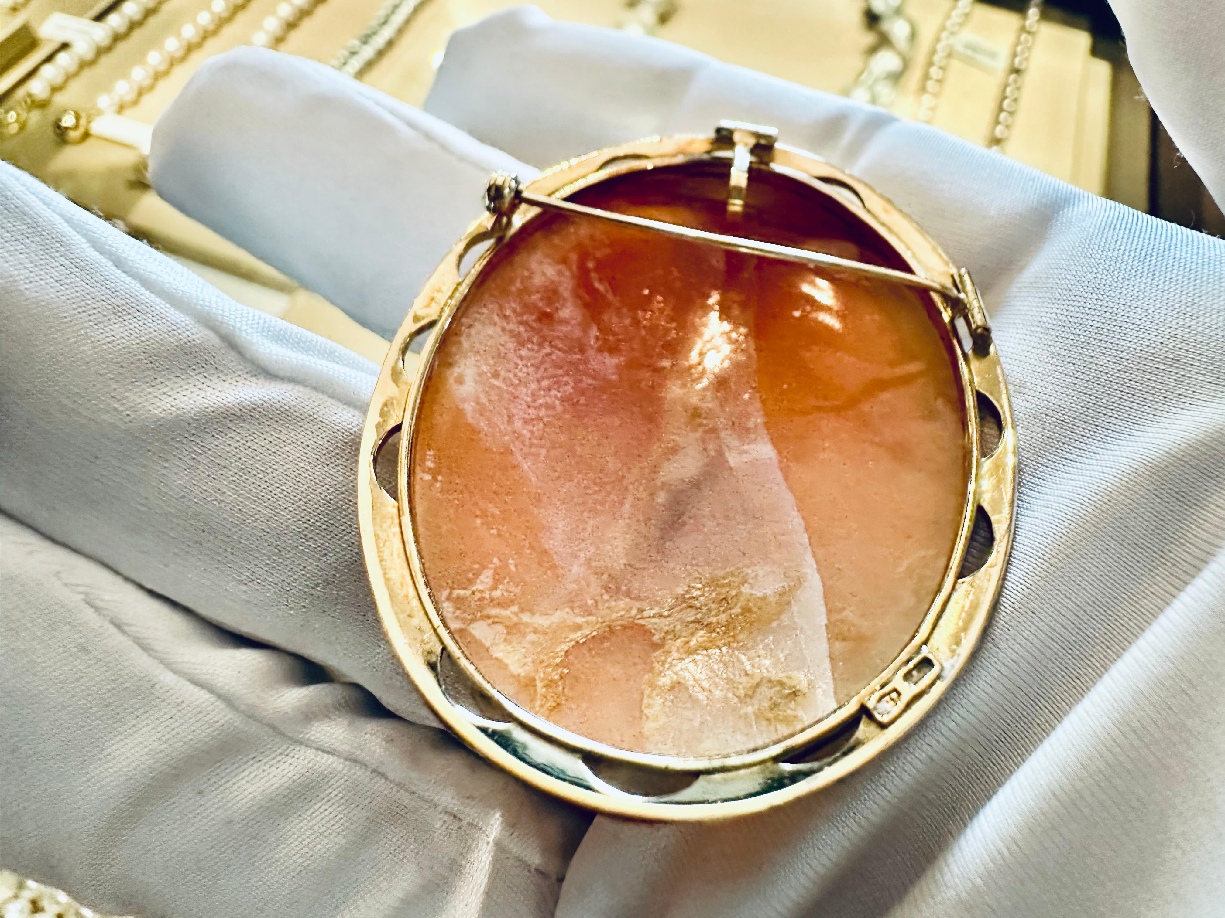 Spilla Cammeo in Oro Giallo 18kt – Un’Opera di Maestria Artigianale For Sale 1