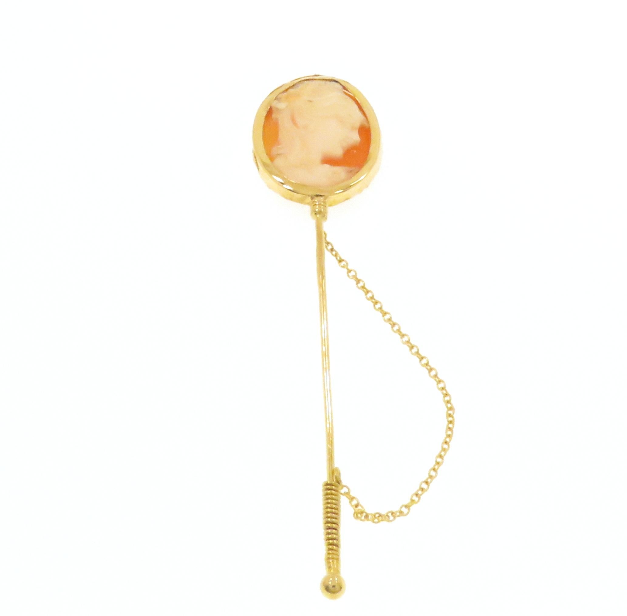 Spilla E Orecchini Con Cameo aus Madreperla in Oro Giallo, 18 Karat Damen im Angebot