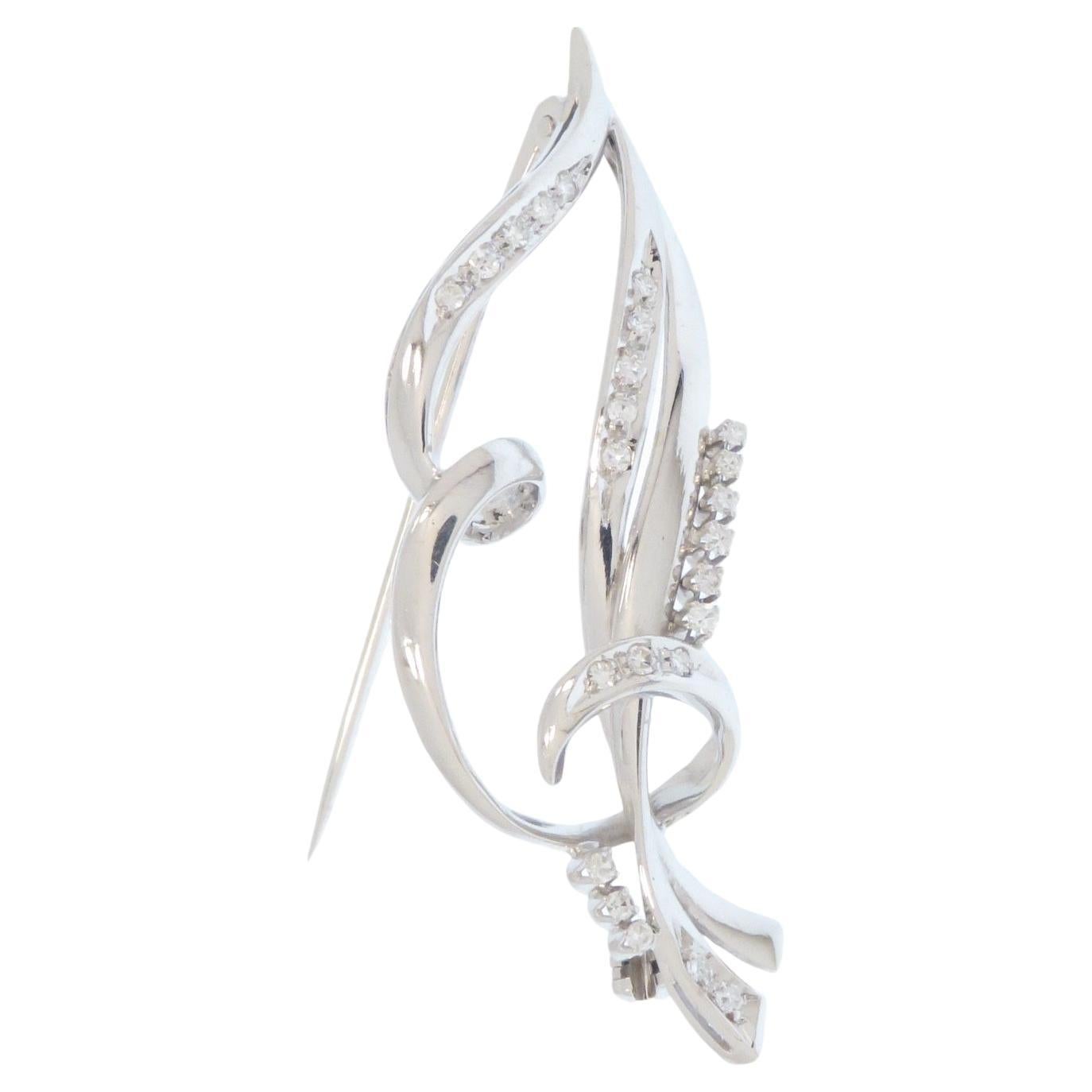 White gold brooch with diamonds 1960