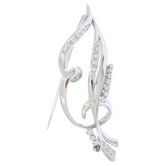 Vintage White gold brooch with diamonds 1960
