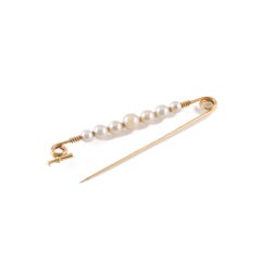 Spilla in oro giallo con Perle coltivate