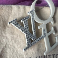 Louis Vuitton LV Love Brooch in White Resin and Swarovski Crystals, Made in France