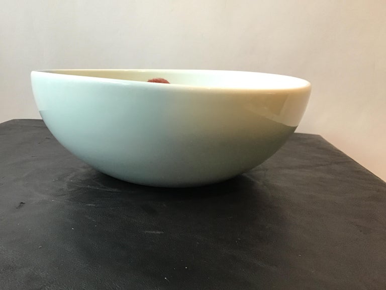 Spin Ceramics Bowl with Red Spot For Sale at 1stDibs