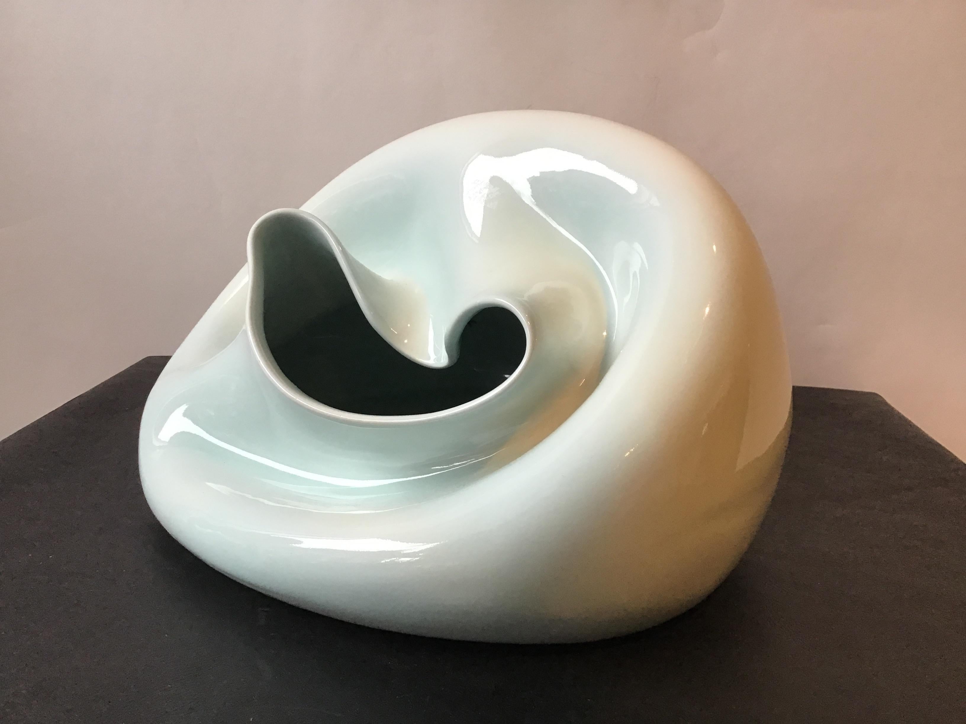 Spin Ceramics Crushed Vase In Good Condition For Sale In Tarrytown, NY