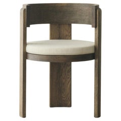 Sillón "Spina" de roble macizo con acabado ahumado