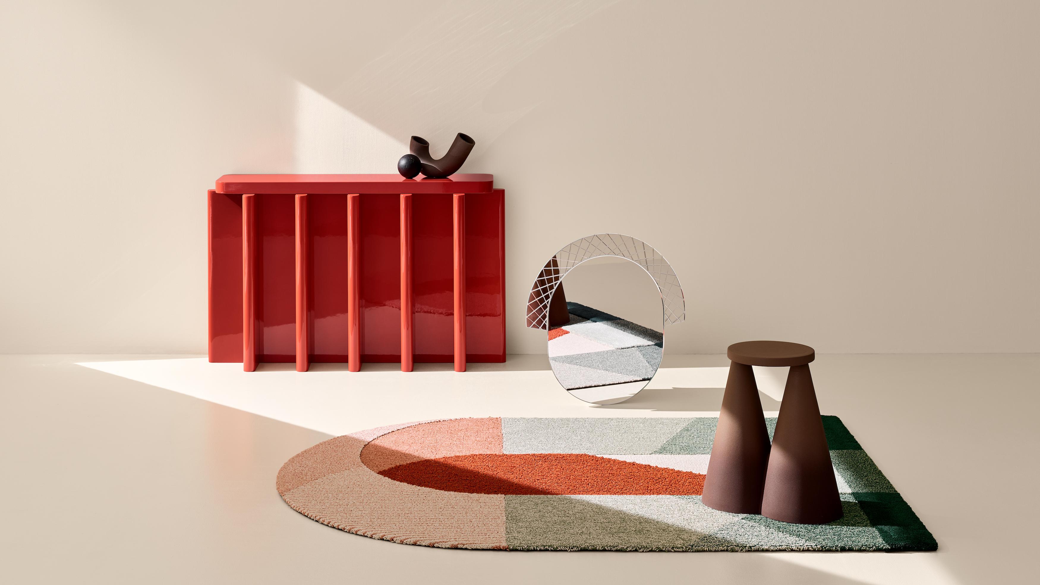 Laque Console Spina C5.1 en laque jaune caramel de Portego en vente