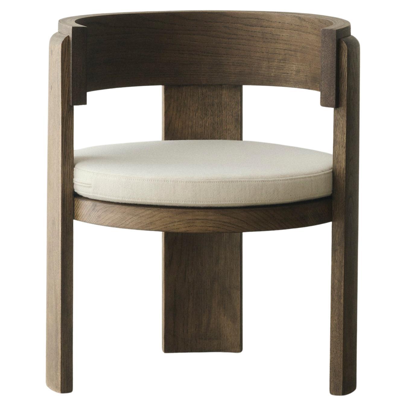 Spina Lounge Sessel aus massiver Eiche mit geräucherter Oberfläche im Angebot