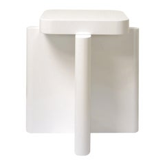 Spina Side Table in Lac Wood Off-White 1 Edited by Portego