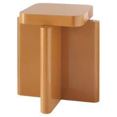 Handcrafted Rustic Caramel Solid Wood Seating Spina Wooden Stool by Cara Davide