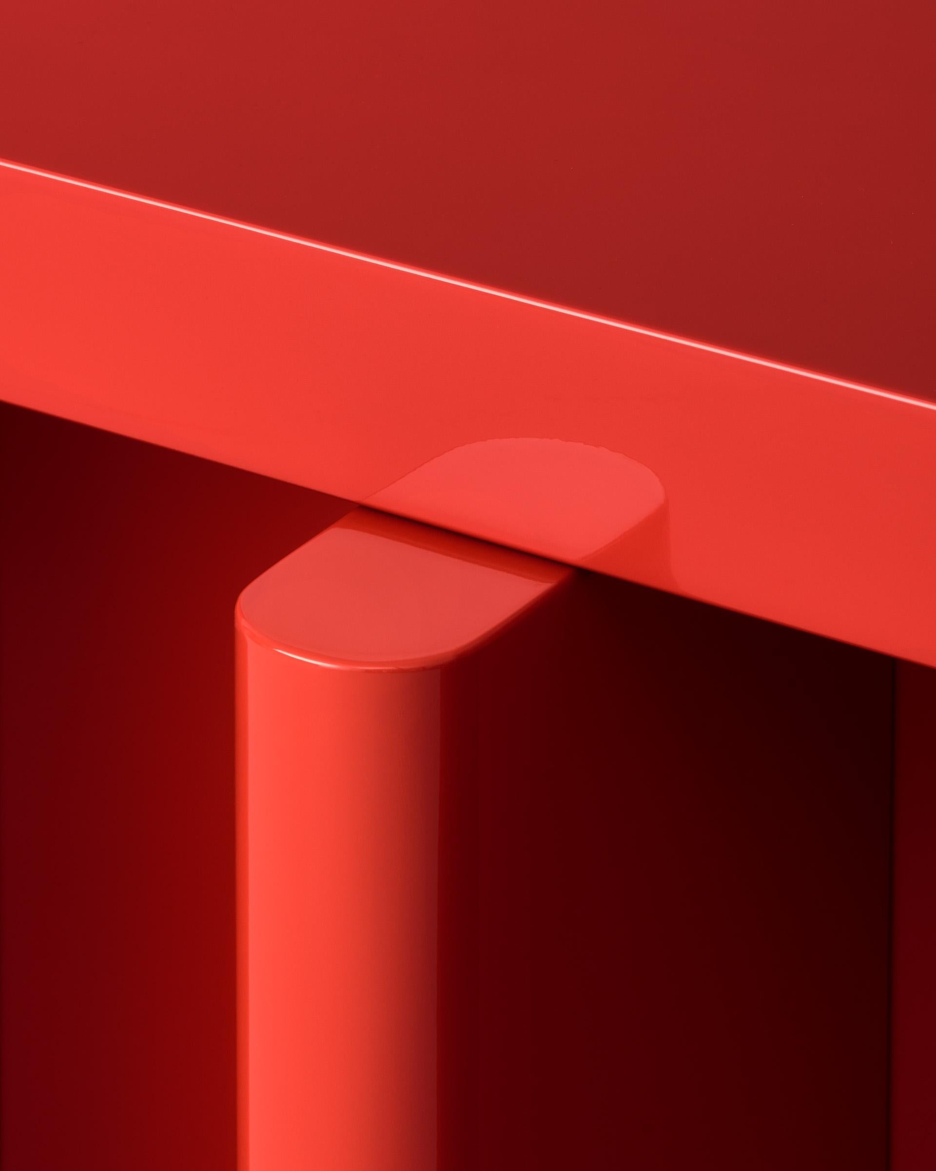 Table d'appoint Spina T1.1 en laque - Bordeaux - Éditée par Portego en vente 1