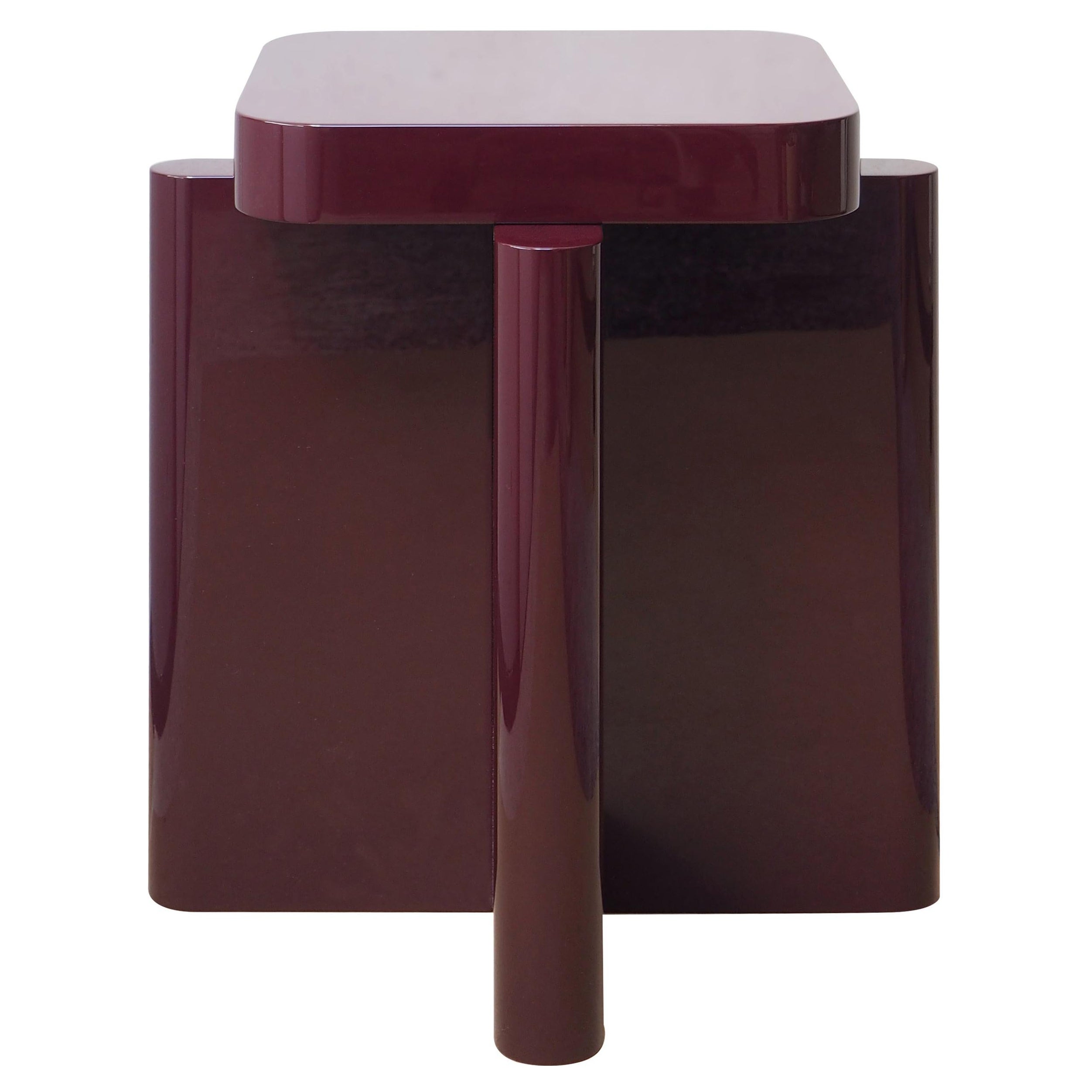 Spina T1.1 Side Table in Lac - Bordeaux - Edited by Portego