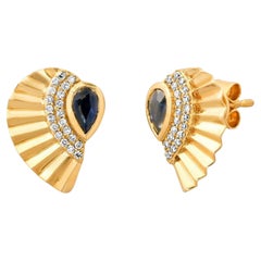 Spinal Diamond 14K (or 18k upon request) Yellow Gold Stud Earrings