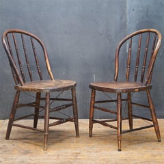 Spindle Back Chairs Antique Accent Primitive Farmhouse Saloon Tavern Inn Rustic