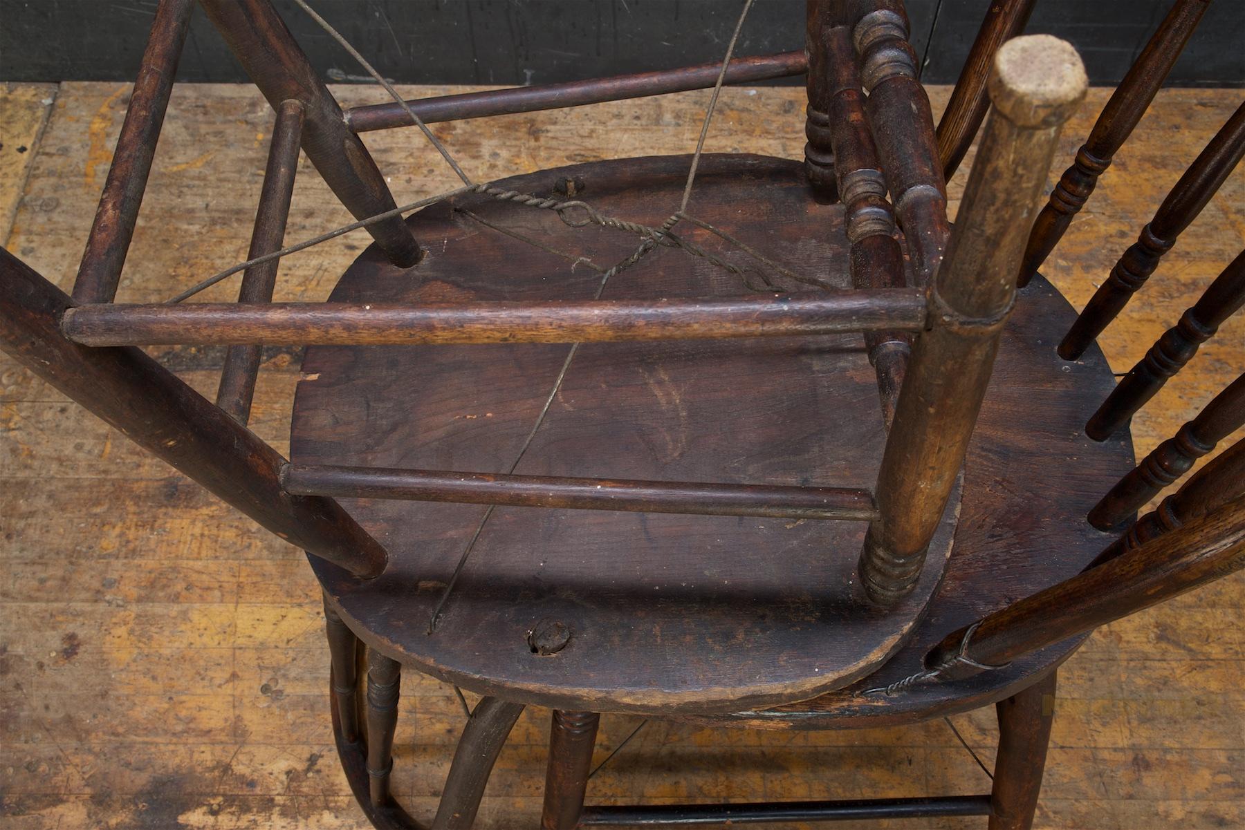 American Spindle Back Chairs Antique Accent Primitive Farmhouse Saloon Tavern Inn Rustic