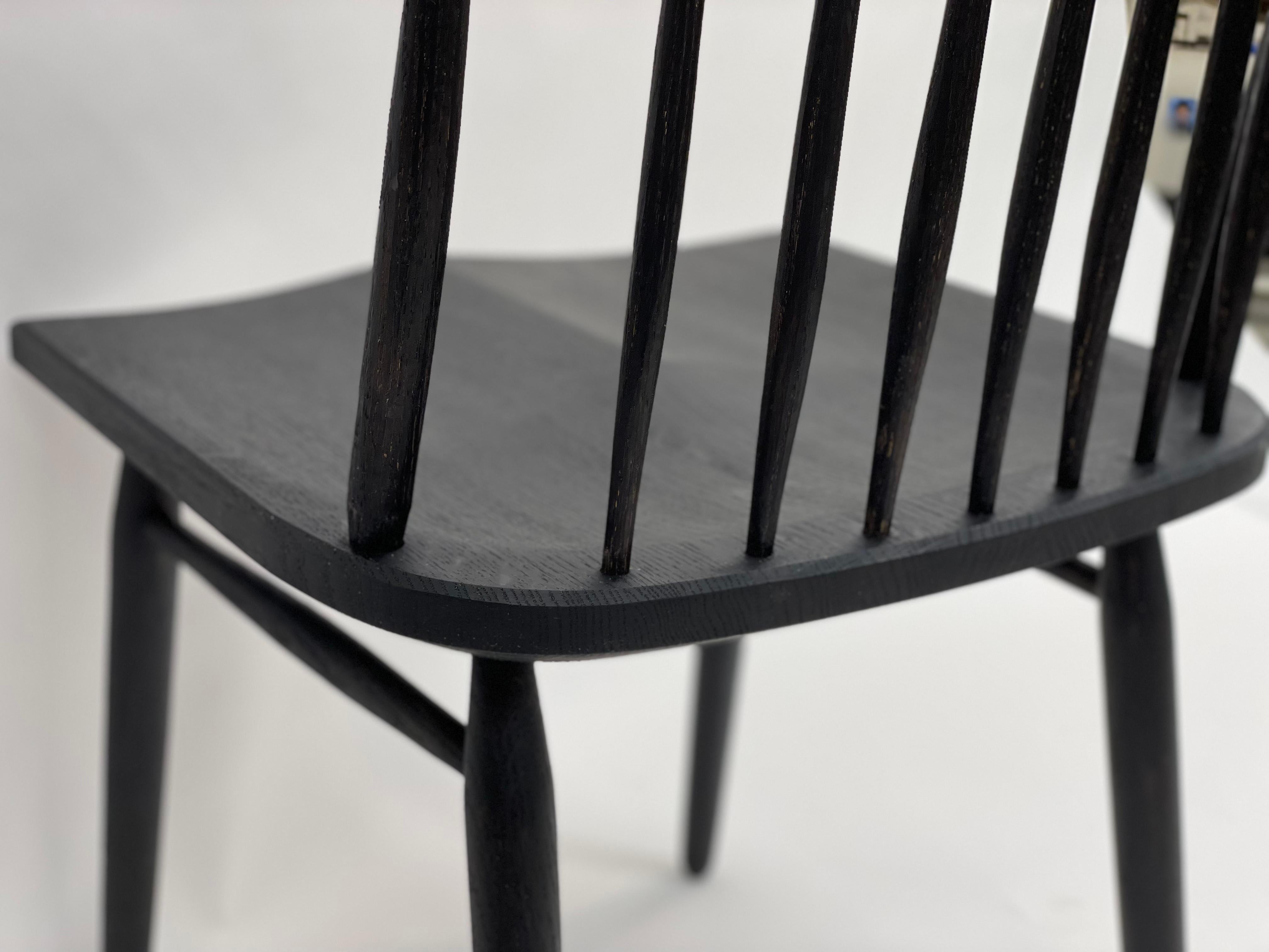 American Spindle Back Dining Chair in Ebonized Oak by Brian Holcombe For Sale
