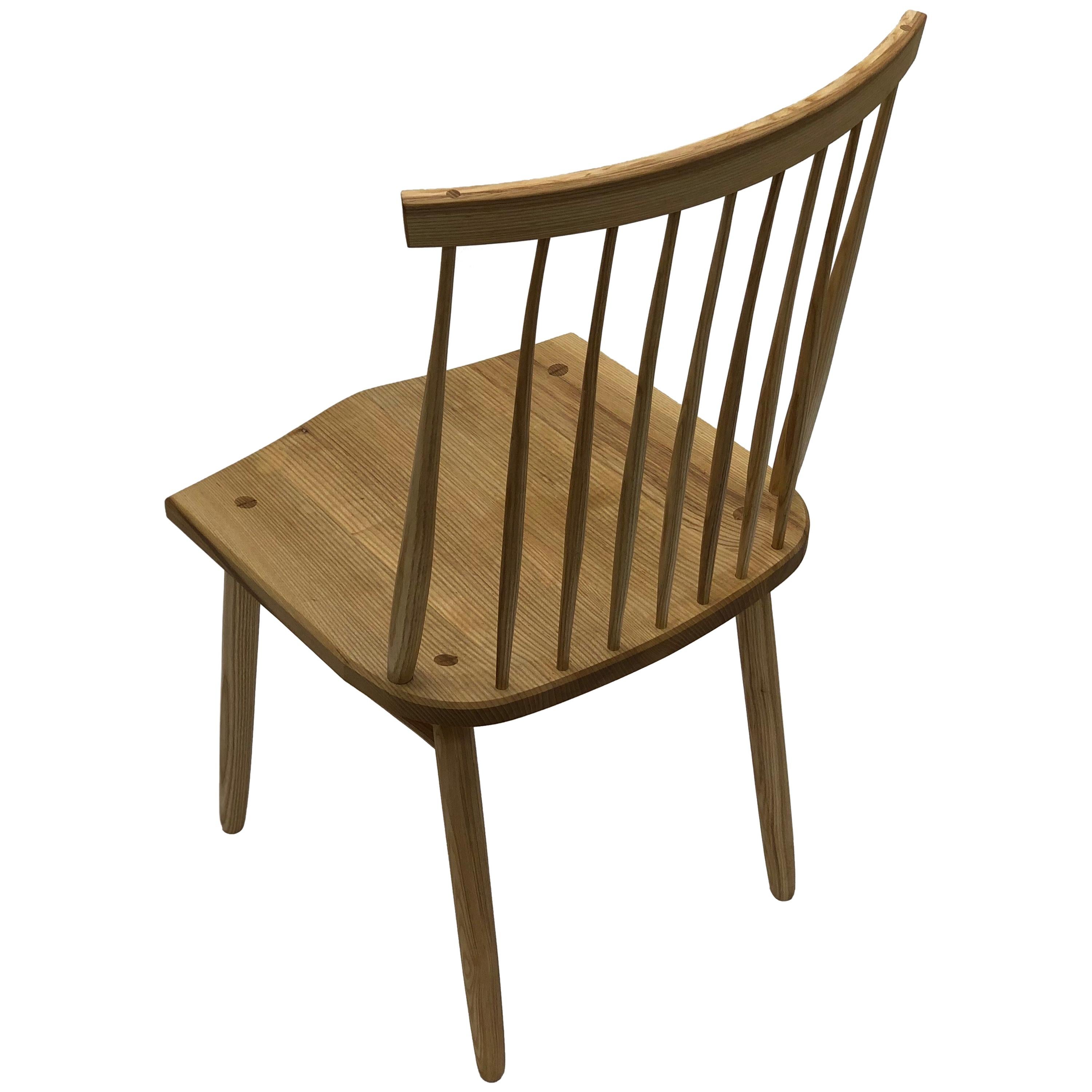 Spindle Back Dining Chair in White Ash by Brian Holcombe For Sale