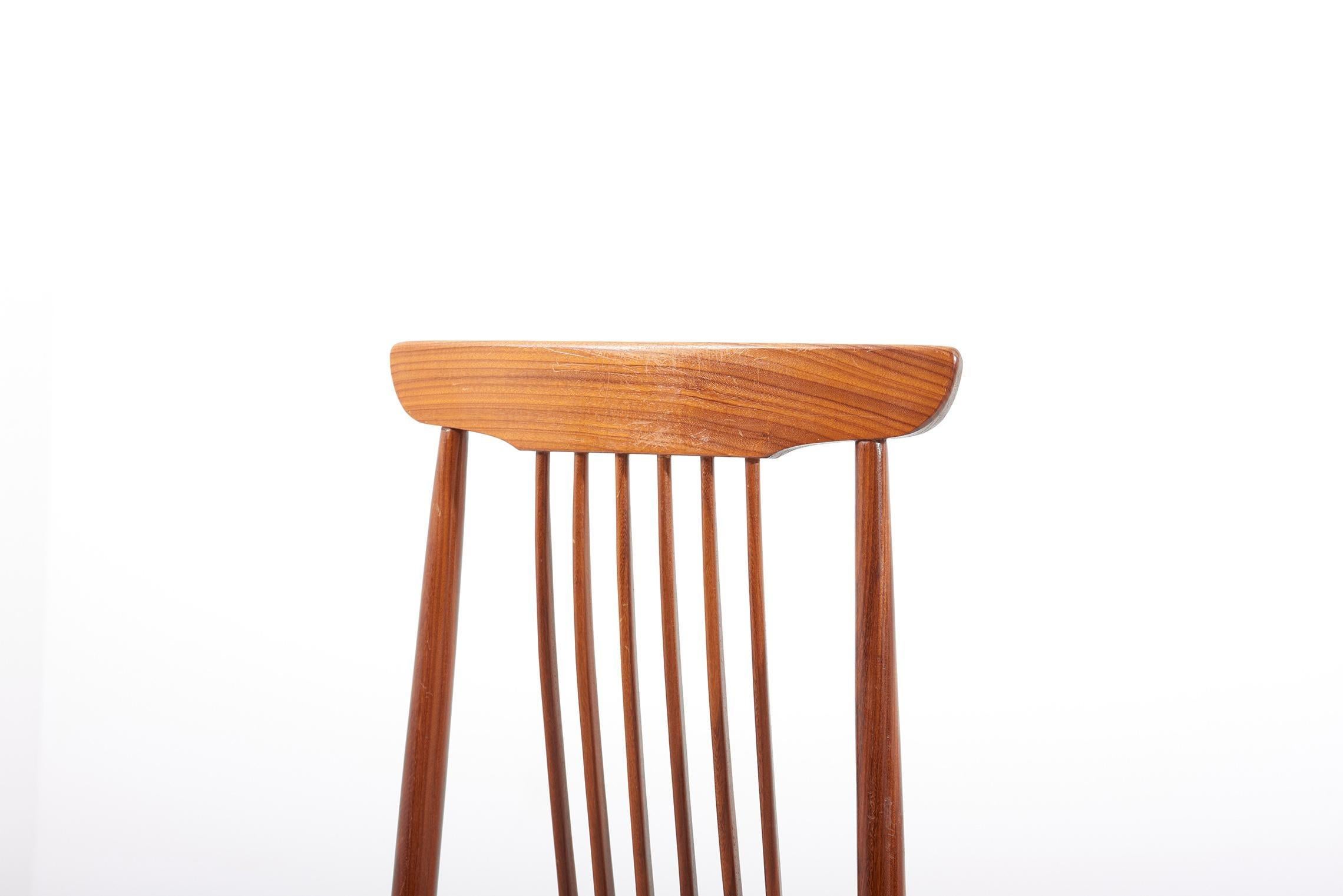 Spindle Back Dining Chairs, Denmark, 1960s For Sale 7