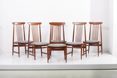 Spindle Back Dining Chairs, Denmark, 1960s