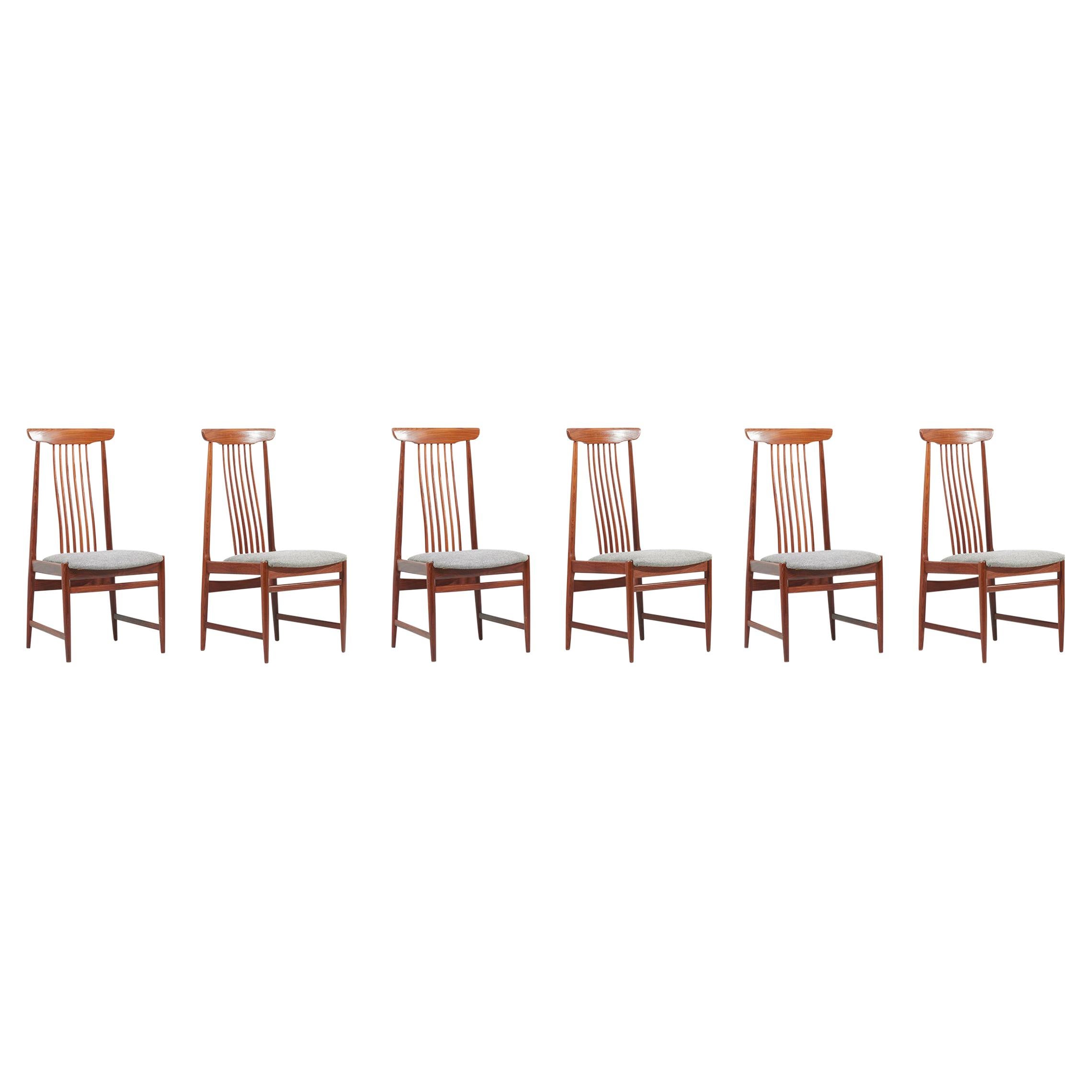 Spindle Back Dining Chairs, Denmark, 1960s